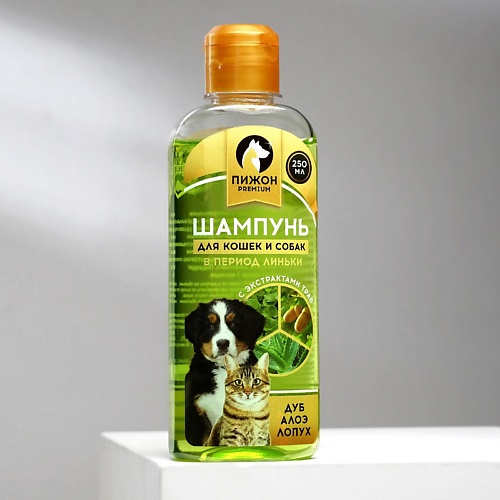 фото Пижон шампунь для кошек и собак в период линьки, с экстрактами трав