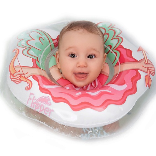 Надувной круг ROXY KIDS Надувной круг на шею для купания малышей Flipper Ангел цена и фото