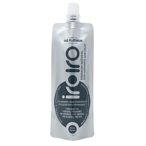 

IROIRO Семи-перманентный краситель для волос 140 PLATINUM Платиновый, Семи-перманентный краситель для волос 140 PLATINUM Платиновый