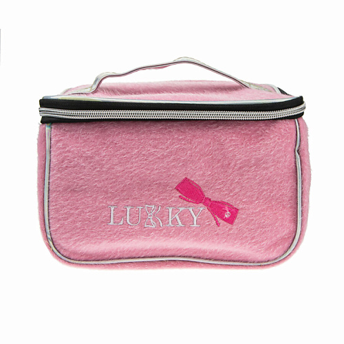 Косметичка LUKKY Косметичка-чемоданчик ворсистая с логотипом косметички lukky косметичка кейс с пайетками кошка серебристая