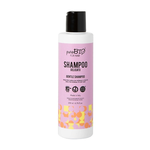 PUROBIO Шампунь для нормальных и сухих волос Мягкий Gentle Shampoo 200 шампунь для питания нормальных и немного сухих чувствительных волос nutrizione shampoo velian 247307 250 мл