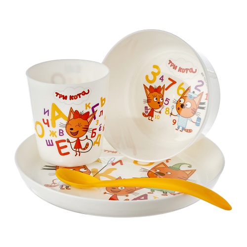 Набор для кормления ROXY KIDS Набор детской посуды Три Кота Космическое путешествие набор одноразовой посуды три кота на 6 персон