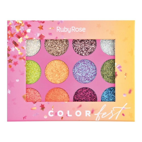 RUBY ROSE Палетка глиттер крем Colorfest ruby rose палетка теней для век the lollipop