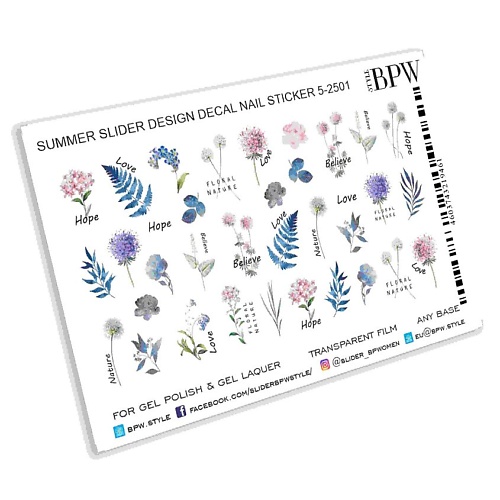 BPW.STYLE Слайдер-дизайн Floral nature journamm 60pcs pack pet nature sticker diy scrapbooking materials decor photo album collage stationary floral butterfly stickers