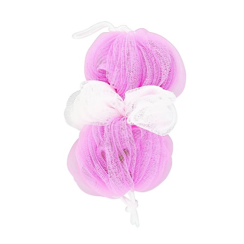 

DECO. Мочалка для тела тройная синтетическая с ручками (pink&white), Мочалка для тела тройная синтетическая с ручками (pink&white)