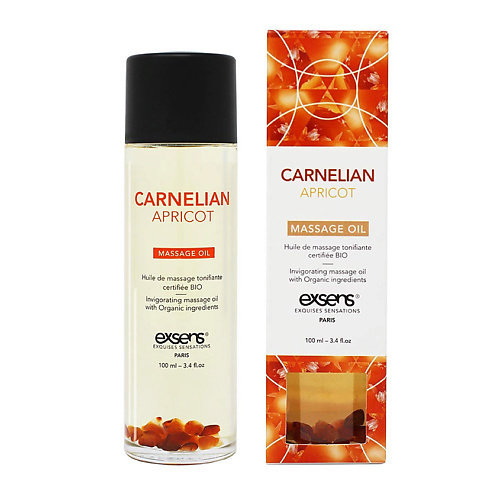 EXSENS Органическое массажное масло с камнями Carnelian Apricot