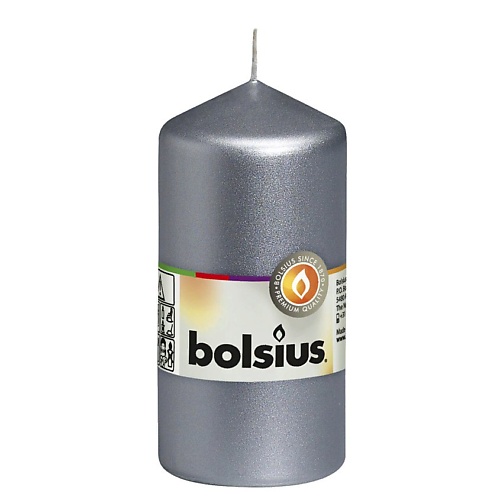 BOLSIUS Свеча столбик Classic серебряная 254 bolsius свечи столбик bolsius classic кремовые