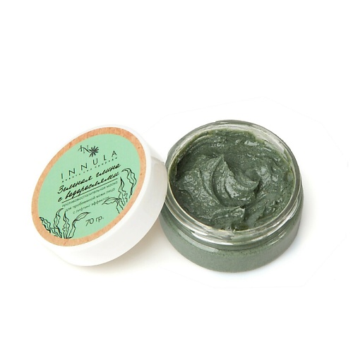 фото Innula маска для лица зеленая глина с водорослями против высыпаний