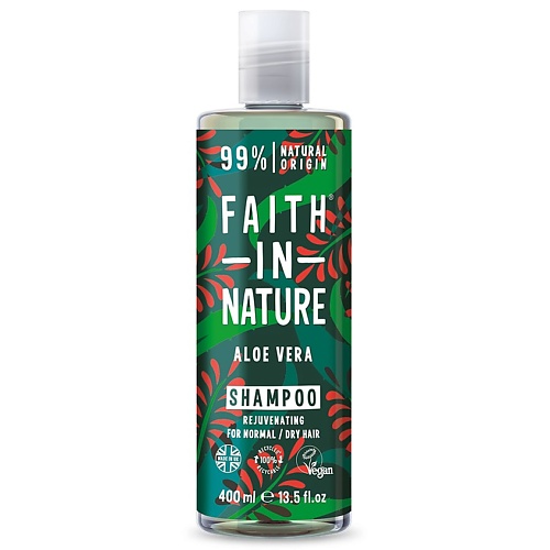 FAITH IN NATURE Шампунь для волос увлажняющий с соком алоэ веры (для нормальных и сухих волос)