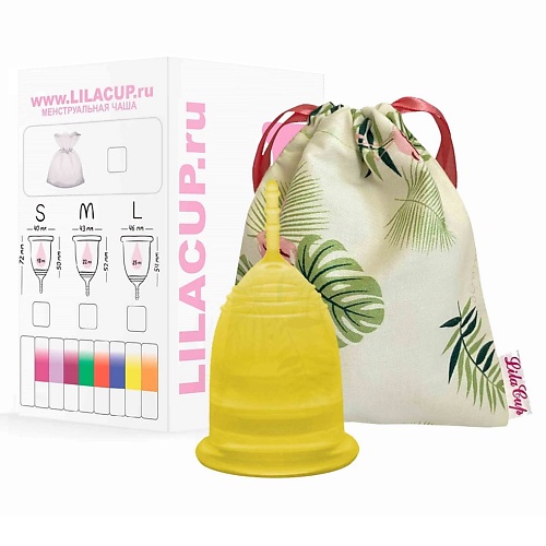 Средства для гигиены LilaCup Менструальная чаша  LilaCup BOX PLUS размер М прозрачная
