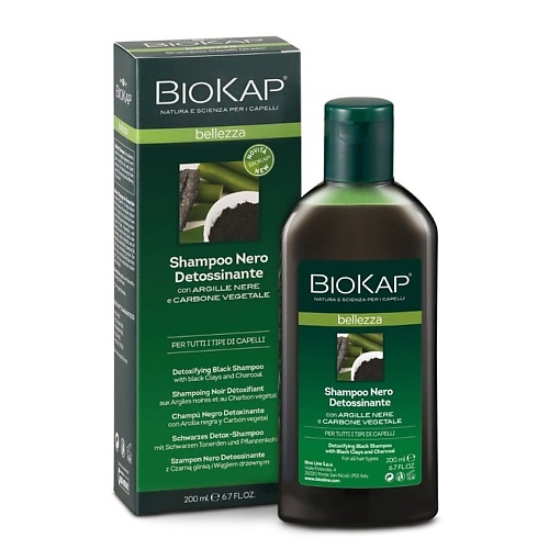 шампунь для волос biokap био шампунь гель для душа Шампунь для волос BIOKAP Шампунь для волос детокс чёрный