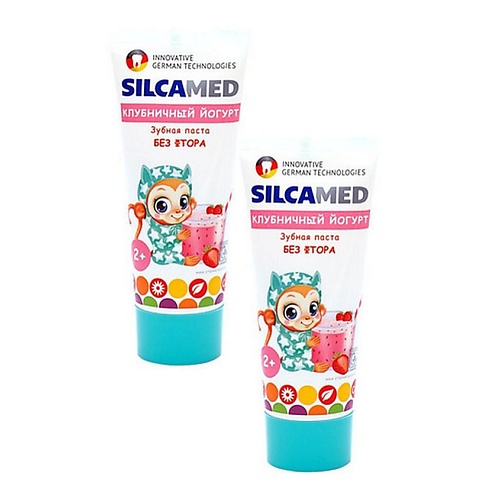 SILCAMED Зубная паста детская 2+ Клубничный йогурт 65 unicorns approve воздушные суфле патчи для лица клубничный йогурт