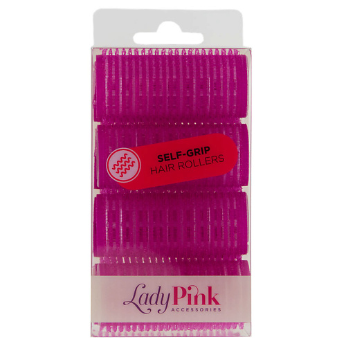 LADY PINK Бигуди-липучки SELF-GRIP basic d 25 мм розовые