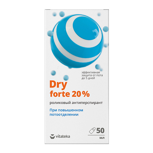 VITATEKA Дезодорант Драй Форте ролик от обильного потоотделения 20 % 50 витатека драй форте ролик от обильного потоотделения 20% 50мл