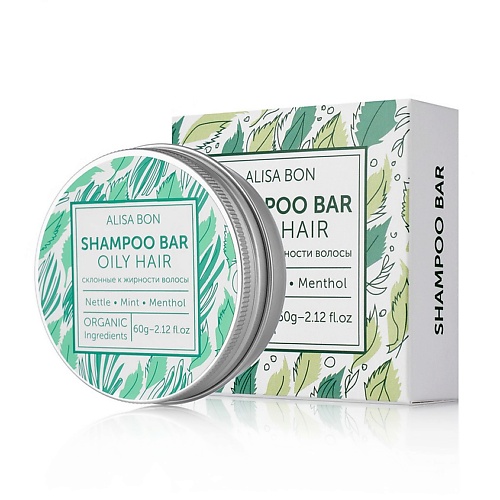 фото Alisa bon твердый шампунь для волос shampoo bar «крапива мята ментол»