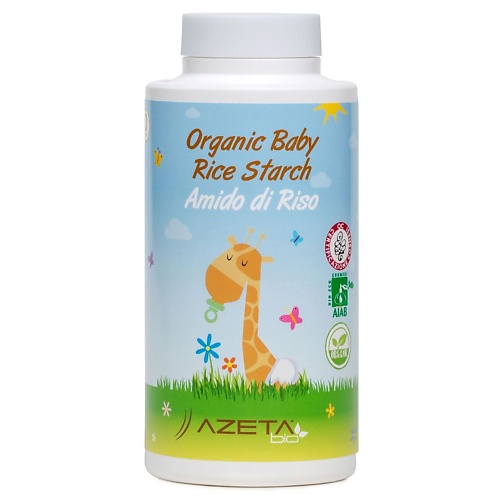 AZETABIO Органическая детская пудра для ванны с рисовым крахмалом, 0+ 100 azetabio органический детский увлажняющий крем для новорождённых для лица и тела 100