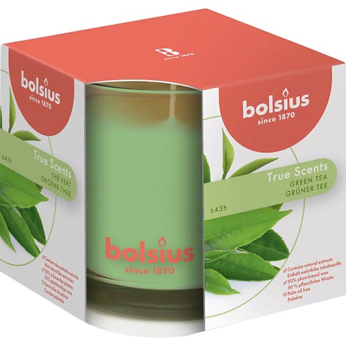 BOLSIUS Свеча в стекле арома True scents зеленый чай 798 shunga массажное аромамасло в виде свечи зеленый чай 30