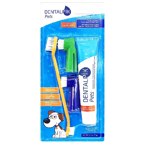 

Dentalpik Зубная щетка и паста для собак Pets, вкус говядина