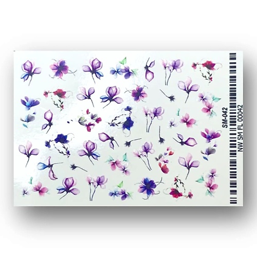 ANNA TKACHEVA Слайдер дизайн для ногтей 2D SM 042 miw nails слайдеры для ногтей на любой фон фиолетовый дизайн