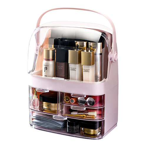 Аксессуары для макияжа Joli Angel Органайзер для косметики SR-516 розовый 4 ящика +полочка для флаконов