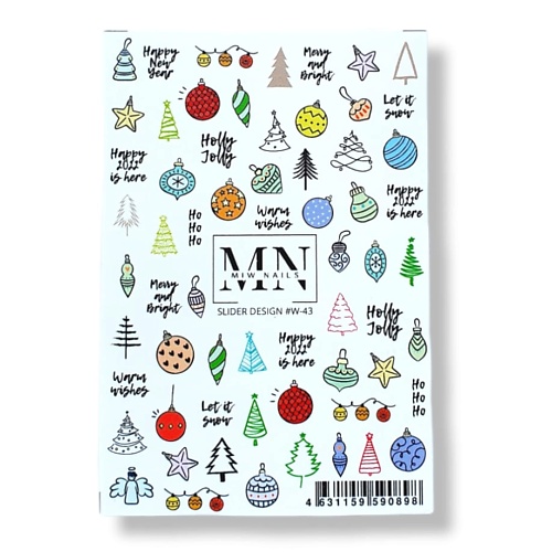MIW NAILS Слайдер дизайн для ногтей зимняя эксмо блокнот мои веселые планы на счастье зимняя рыбалка