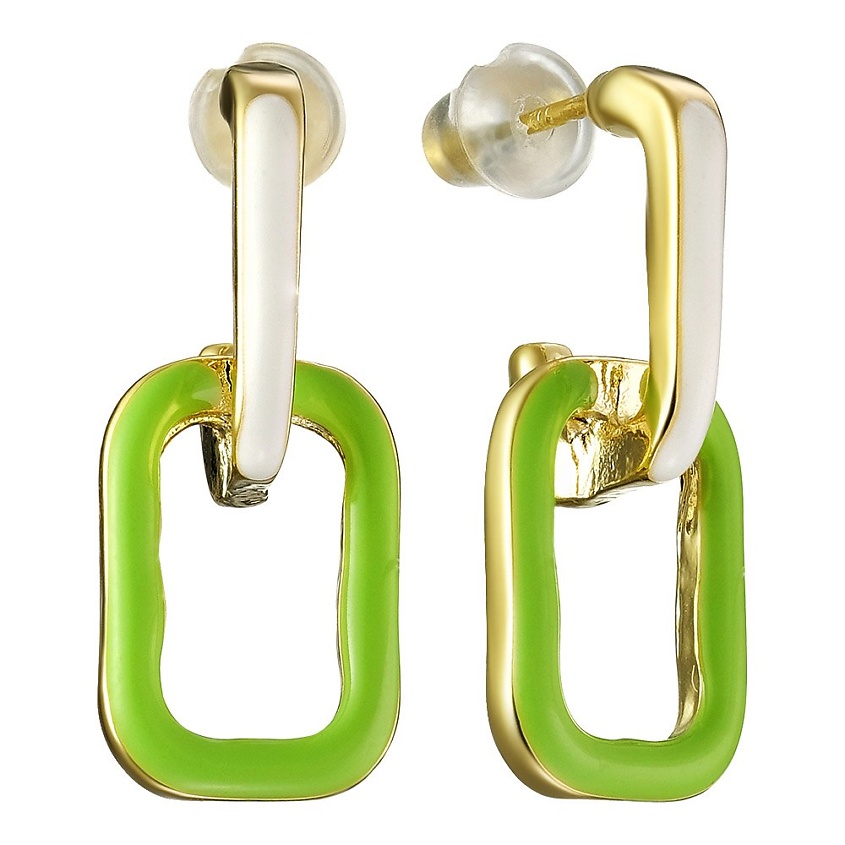Изображение товара UVI JEWELLERY Серьги с эмалью двух цветов, Зеленый