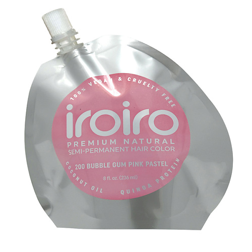 фото Iroiro семи-перманентный краситель для волос 200 bubble gum pink нежно-розовый