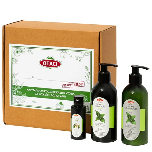 OTACI Бьютибокс шампунь и кондиционер для жирных волос  укрепляющий с крапивой и провитамином В5
