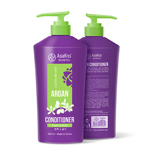 ASIAKISS Кондиционер для волос всех типов с маслом арганы 500 bioblas питательный увлажняющий кондиционер для волос с аргановым маслом