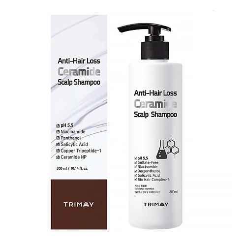 TRIMAY Слабокислотный шампунь с керамидами против выпадения волос