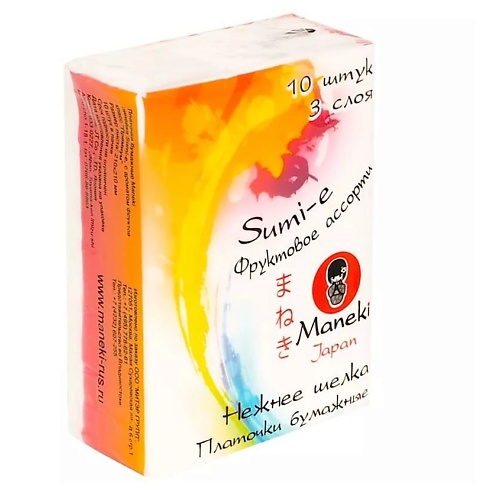 MANEKI Платочки бумажные Sumi-e с ароматом фруктов