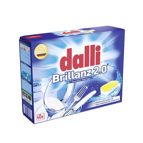 DALLI Таблетки для посудомоечной машины Dalli Brillanz 2.0 40 jundo таблетки для посудомоечной машины 3 в 1 с активным кислородом без запаха 30