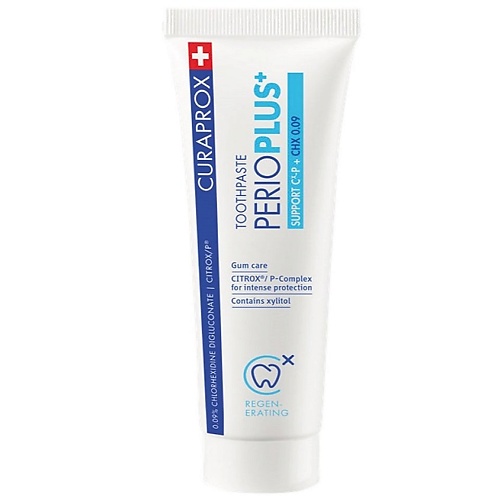 CURAPROX Зубная паста  Perio Plus Support, с содержанием хлоргексидина 75 curaprox ополаскиватель perio plus regenerate c хлоргексидином 0 09% 200