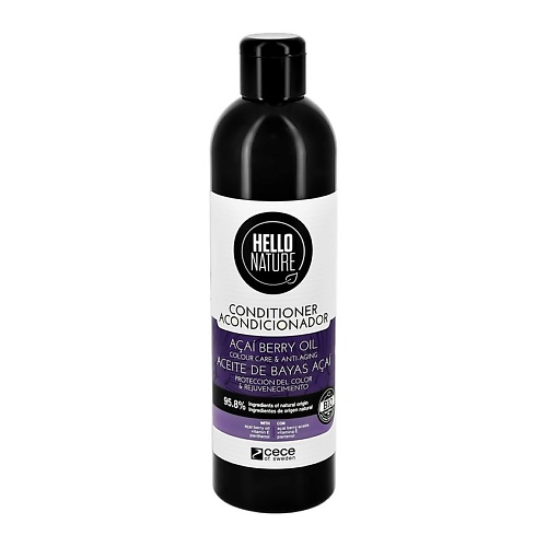 HELLO NATURE Кондиционер для волос ACAI BERRY OIL с маслом ягод асаи (для окрашенных волос)
