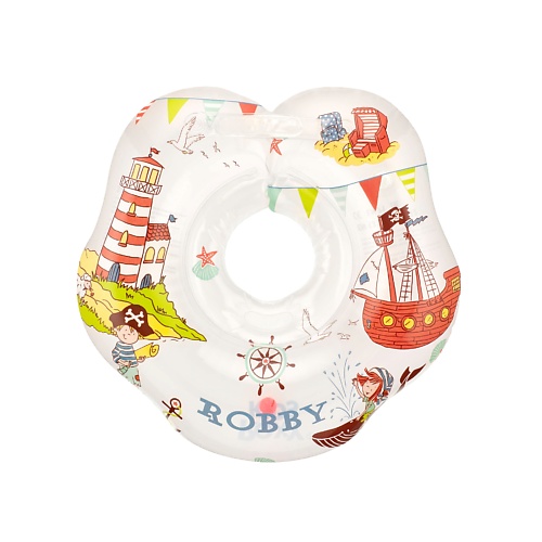 Надувной круг ROXY KIDS Надувной круг на шею для купания малышей Robby коврики для купания roxy kids плюшевый c эффектом памяти мишка 60x50 см