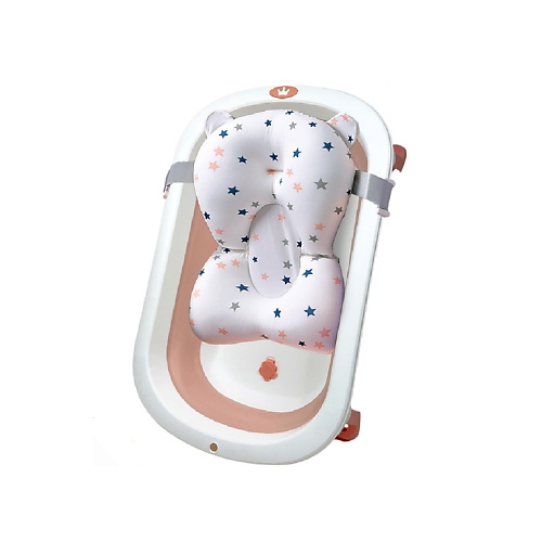 LALA-KIDS Комплект для купания новорожденных, ванночкча + матрасик, розовый