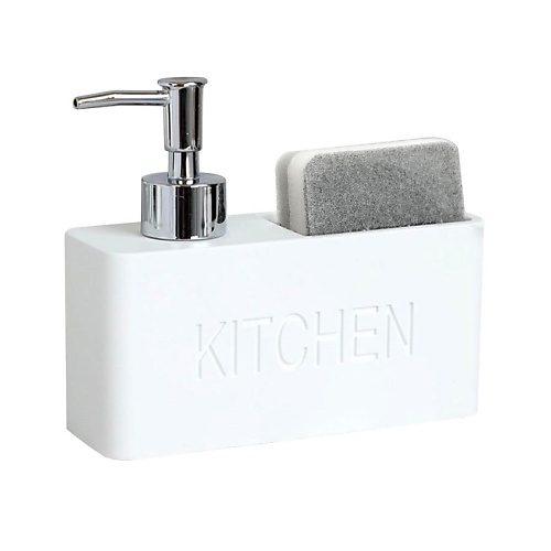 Дозатор для жидкого мыла DENEZO Дозатор для моющего средства и мыла с подставкой для губки Kitchen, кухонный диспенсер