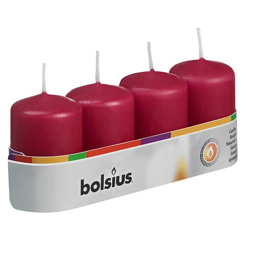 BOLSIUS Свечи столбик Bolsius Classic темно-красные