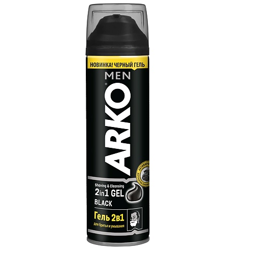Средства для бритья ARKO Черный гель 2в1 для бритья и умывания Black 200