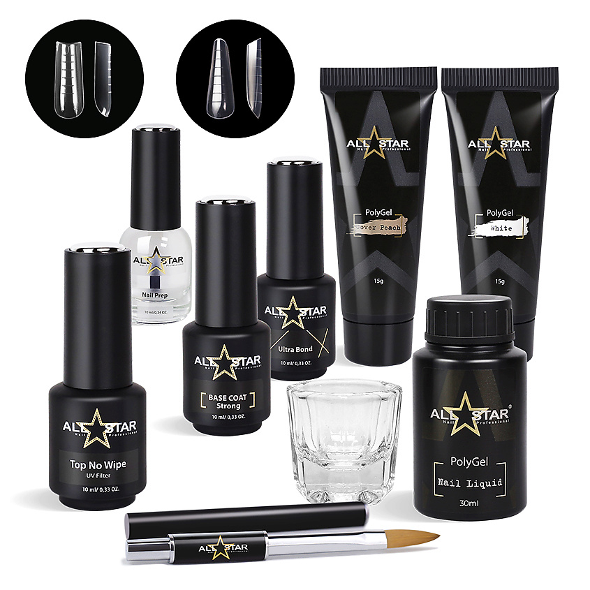ALL STAR PROFESSIONAL Набор для наращивания ногтей с полигелем №01 ...