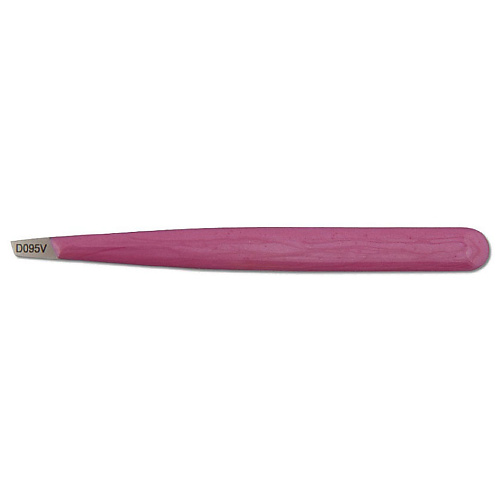 ZINGER Пинцет скошенный, розовый перламутр (эмаль) адресник косточка под гравировку 3 8 х 2 5 см розовый перламутр