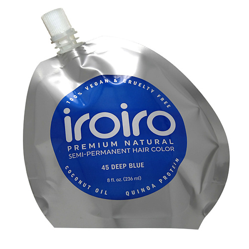 

IROIRO Семи-перманентный краситель для волос 45 DEEP BLUE Темно-синий, Семи-перманентный краситель для волос 45 DEEP BLUE Темно-синий