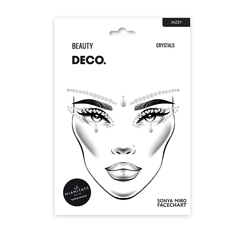 Глиттер DECO. Кристаллы для лица и тела FACE CRYSTALS by Miami tattoos Jazzy halloween temporary face tattoos 1 sheets floral day of the dead sugar skull face tattoo kit halloween tattoos