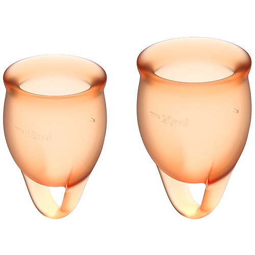 

SATISFYER Набор менструальных чаш, Feel confident Menstrual Cup Orange с петелькой