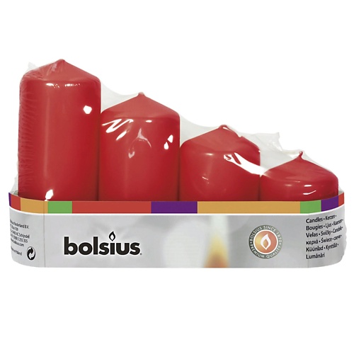 BOLSIUS Свечи столбик Bolsius Classic красные venew свечи столовые столбик 12