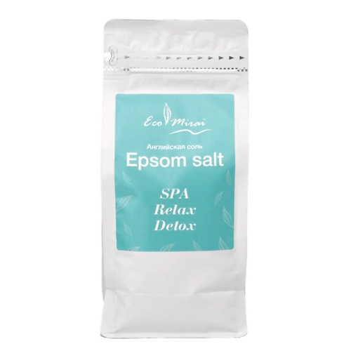 ECO MIRAI Английская соль для ванн 1000 marespa английская соль для ванн с магнием epsom с натуральными маслами розмарина и мяты 1000