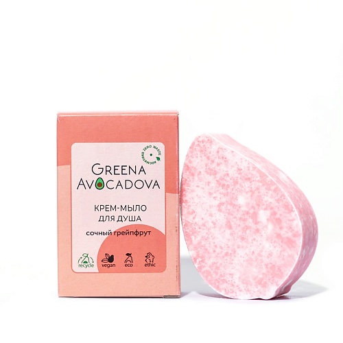 GREENA AVOCADOVA Крем-мыло для душа Сочный грейпфрут 100 greena avocadova мыло натуральное твердое глинтвейн 100