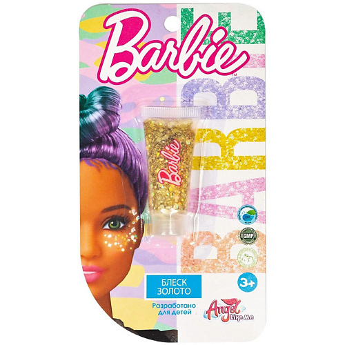 Хайлайтеры ANGEL LIKE ME Детская декоративная косметика Barbie Блеск для лица "Золото"