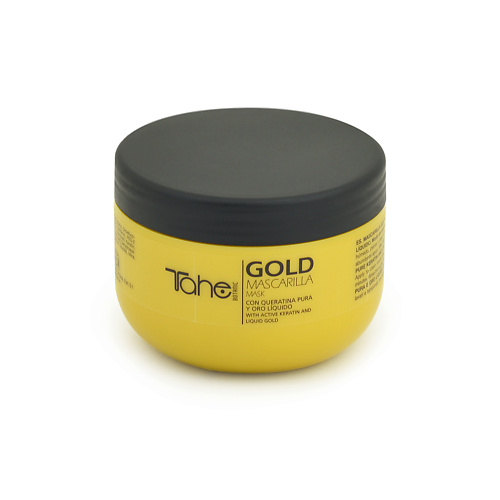 TAHE Маска с кератином и жидким золотом для восстановления волос BOTANIC GOLD MASK 300.0 tahe солнцезащитная сыворотка для волос botanic solar capilar sos protect 125