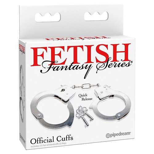 PIPEDREAM Наручники металлические Official Handcuffs pipedream металлические наручники с черным мехом fetish fantasy series beginner s furry cuffs